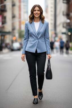 Piperlime x Amanda Uprichard Blue Blazer Size M Career Chic